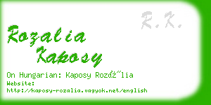 rozalia kaposy business card
